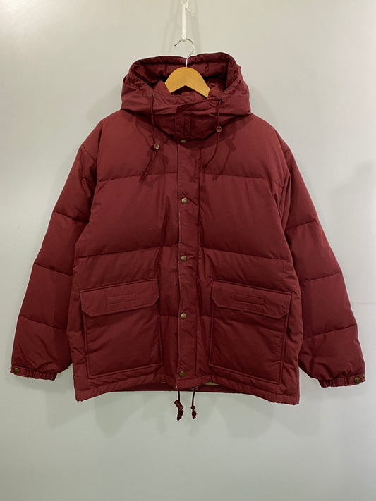 【中古品】【メンズ】 USED フード付き DOWN JACKET ダウンジャケット アウター 上着 146-260804-hu-15-min サイズ：L カラー：ワインレッド系 万代Net店