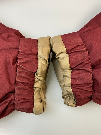【中古品】【メンズ】 USED フード付き DOWN JACKET ダウンジャケット アウター 上着 146-260804-hu-15-min サイズ：L カラー：ワインレッド系 万代Net店