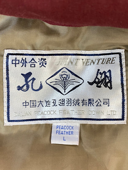 【中古品】【メンズ】 USED フード付き DOWN JACKET ダウンジャケット アウター 上着 146-260804-hu-15-min サイズ：L カラー：ワインレッド系 万代Net店