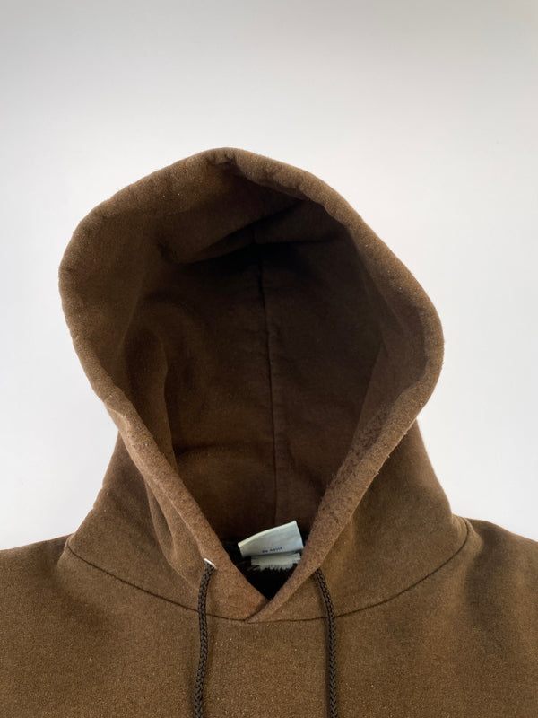 【中古品】【メンズ】 CHAMPION チャンピオン 00S MILITARY POLICE PRINT HOODED SWEAT SHIRT BROWN 00年代ミリタリー ポリス プリント フーデッド スウェット シャツ ブラウン パーカー 146-260724-hu-33-min サイズ：S カラー：ブラウン 万代Net店