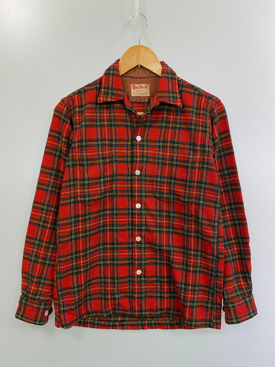 【中古品】【メンズ】 DUXBAK ダックスバック 60S WOOL CHECK SHIRT ウールチェックシャツ トップス 146-251102-zi-18-min サイズ：S カラー：レッド系 万代Net店