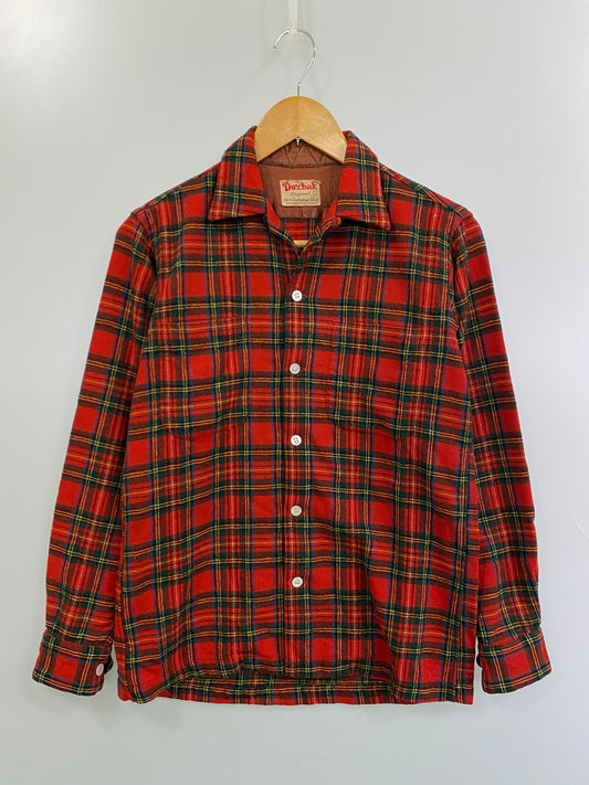 【中古品】【メンズ】 DUXBAK ダックスバック 60S WOOL CHECK SHIRT ウールチェックシャツ トップス 146-251102-zi-18-min サイズ：S カラー：レッド系 万代Net店
