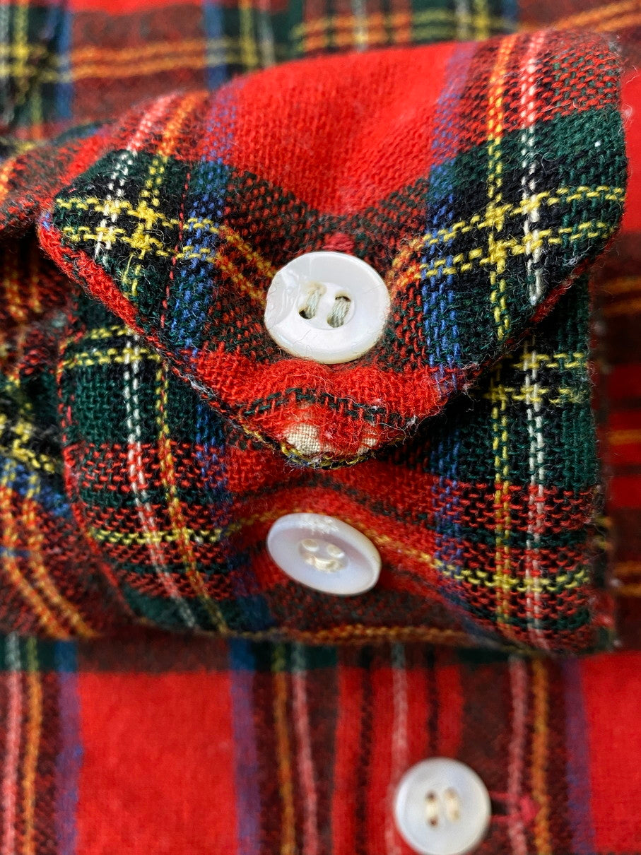 【中古品】【メンズ】 DUXBAK ダックスバック 60S WOOL CHECK SHIRT ウールチェックシャツ トップス 146-251102-zi-18-min サイズ：S カラー：レッド系 万代Net店