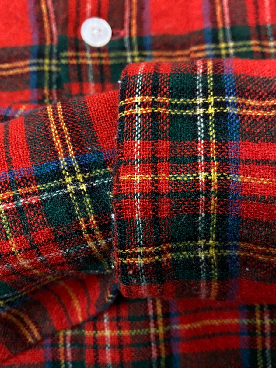 【中古品】【メンズ】 DUXBAK ダックスバック 60S WOOL CHECK SHIRT ウールチェックシャツ トップス 146-251102-zi-18-min サイズ：S カラー：レッド系 万代Net店