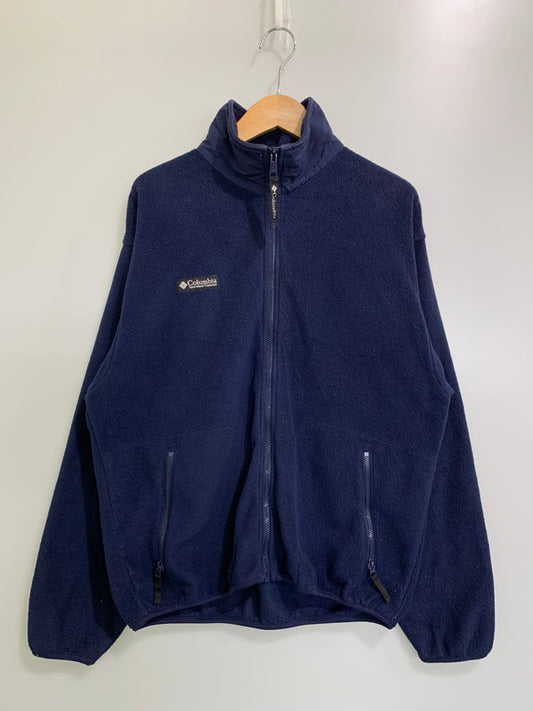 【中古品】【メンズ】 Columbia コロンビア 90's FLEECE FULL ZIP JACKET 90年代 フリース フルジップジャケット ライトアウター 144-251027-kk-35-min サイズ：M カラー：ネイビー 万代Net店