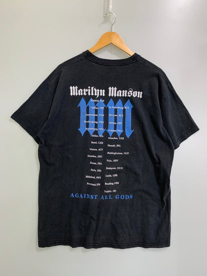 【現状渡し品】【メンズ】 MARILYN MANSON 04S AGAINST ALL GODS AMERICAN TOUR TEE マリリン・マンソン ツアー Ｔシャツ ミュージシャン 半袖 メンズ トップス 146-251023-em-09-min サイズ：XL カラー：ブラック 万代Net店
