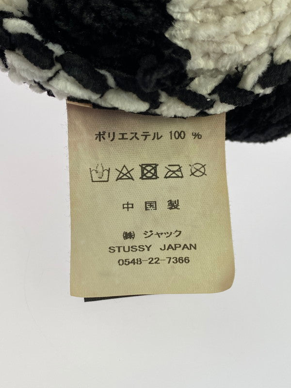 【中古品】【メンズ/レディース】 STUSSY ステューシー CROCHET CHECKERD BEANIE クロウシェイ チェッカー ビーニー ニット キャップ ハット 帽子 185-251024-em-09-min カラー：ブラック/ホワイト 万代Net店