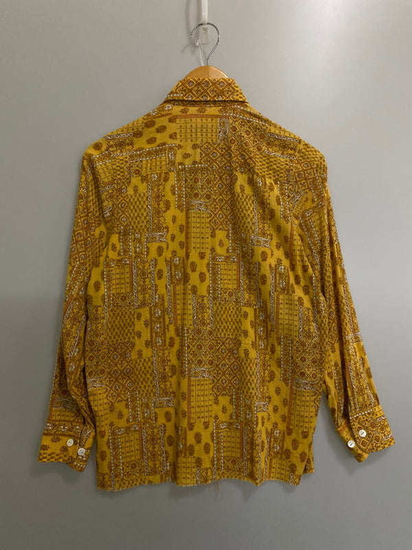 【中古品】【メンズ】 NEEDLES ニードルズ L/S SHIRT 総柄シャツ 長袖シャツ 初期白タグ トップス 140-260609-yn-34-min サイズ：XS カラー：イエロー 万代Net店