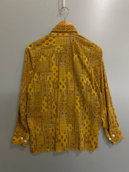 【中古品】【メンズ】 NEEDLES ニードルズ L/S SHIRT 総柄シャツ 長袖シャツ 初期白タグ トップス 140-260609-yn-34-min サイズ：XS カラー：イエロー 万代Net店