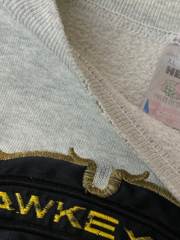 【現状渡し品】【メンズ】 USED ユーズド 90S FRUIT OF THE LOOM IOWA CREW SWEAT SHIRT GRAT フルーツオブザルーム 90年代 アイオワ クルーネック スウェット シャツ グラット メンズ トップス 長袖 146-260717-em-50-min サイズ：XL カラー：ライトグレー 万代Net店