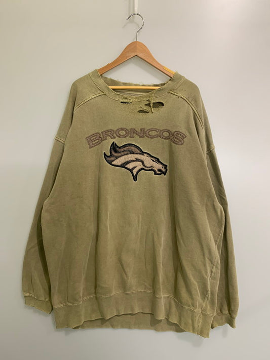 【現状渡し品】【メンズ】 PUMA プーマ BRONCOS LOGO CREW SWEAT SHIRT ブロンコス ロゴ クルースウェットシャツ トップス トレーナー 146-251106-kk-39-min サイズ：XXL カラー：グリーン 万代Net店