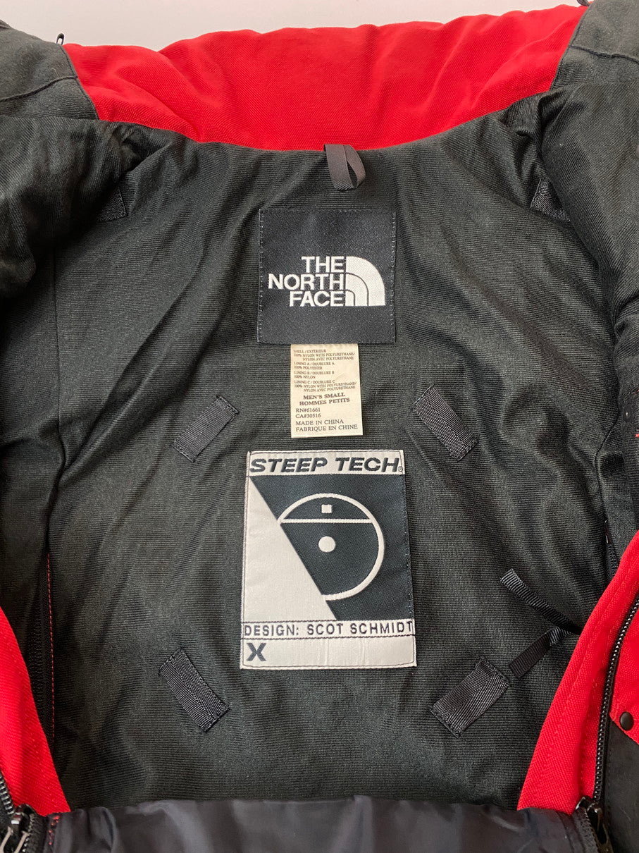 【中古品】【メンズ】 THE NORTH FACE ザ・ノースフェイス 90S STEEPTECH ANORAK JACKET スティープテック アノラックジャケット メンズ アウター アウトドア 防寒 90年代 144-251024-em-59-min サイズ：S カラー：カーキ/レッド/ブラック 万代Net店