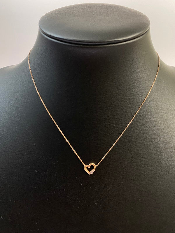【中古品】【レディース】 canal4℃ カナルヨンドシー K10PG HEART MOTIF NECKLACE K10ピングゴールド ハートモチーフ ネックレス アクセサリー ジュエリー 193-251027-kk-04-min カラー：ピンクゴールド 万代Net店