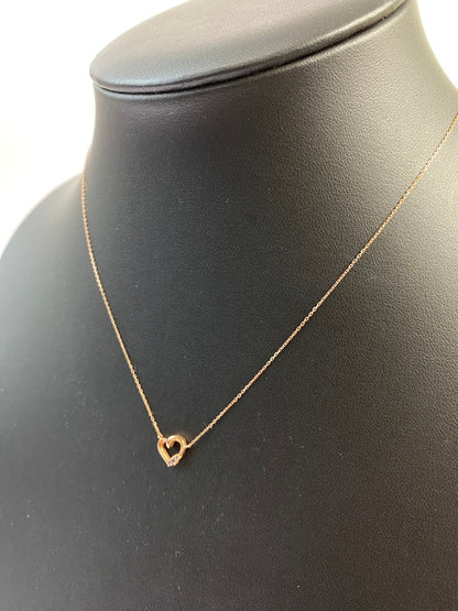 【中古品】【レディース】 canal4℃ カナルヨンドシー K10PG HEART MOTIF NECKLACE K10ピングゴールド ハートモチーフ ネックレス アクセサリー ジュエリー 193-251027-kk-04-min カラー：ピンクゴールド 万代Net店