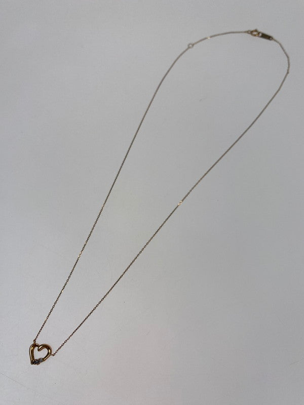 【中古品】【レディース】 canal4℃ カナルヨンドシー K10PG HEART MOTIF NECKLACE K10ピングゴールド ハートモチーフ ネックレス アクセサリー ジュエリー 193-251027-kk-04-min カラー：ピンクゴールド 万代Net店