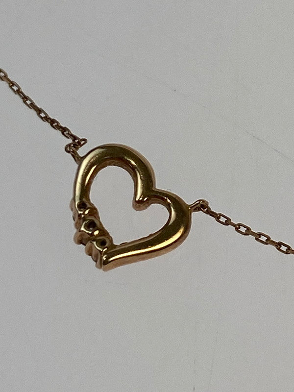 【中古品】【レディース】 canal4℃ カナルヨンドシー K10PG HEART MOTIF NECKLACE K10ピングゴールド ハートモチーフ ネックレス アクセサリー ジュエリー 193-251027-kk-04-min カラー：ピンクゴールド 万代Net店