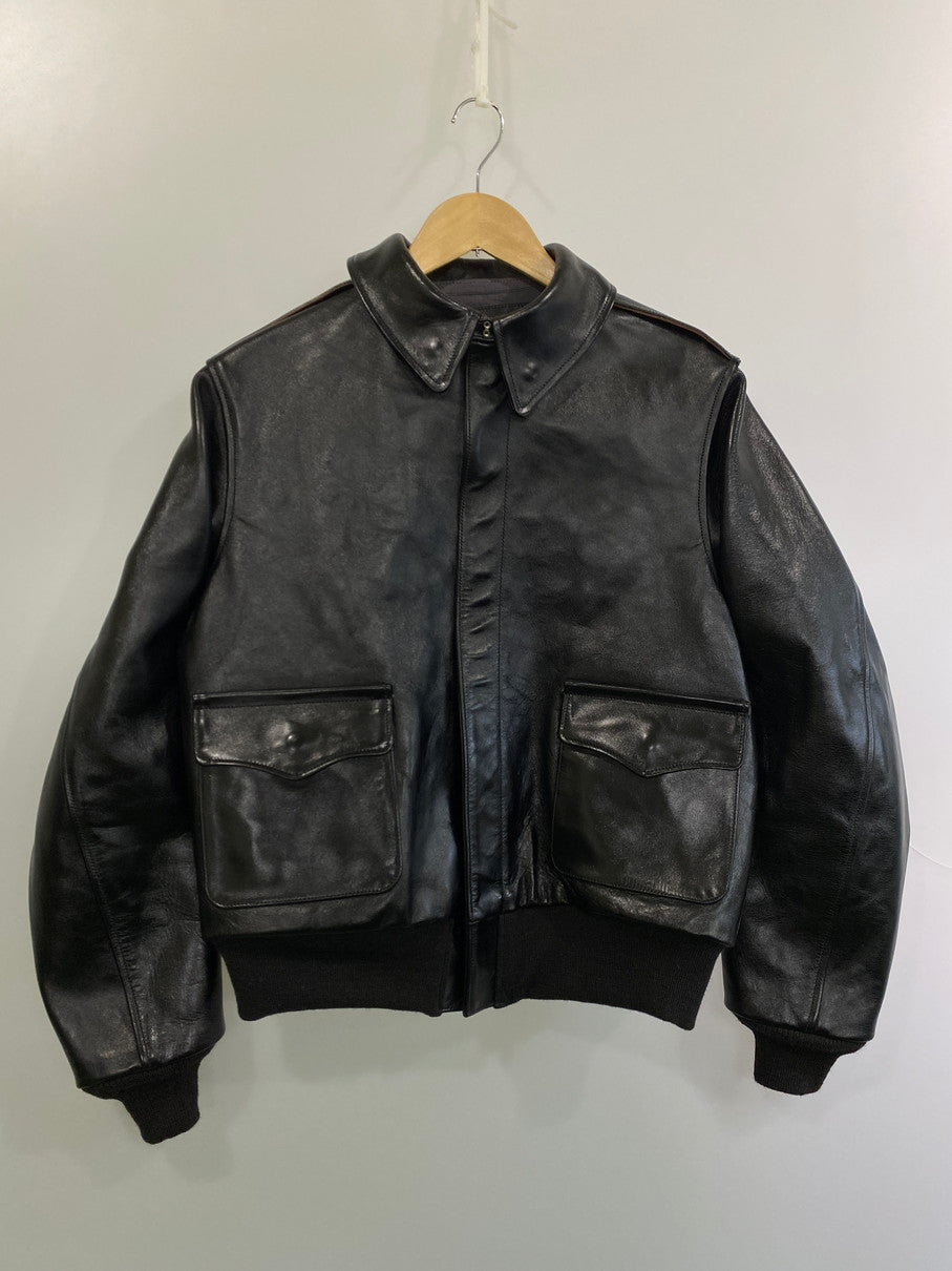 【中古美品】【メンズ】 Buzz Rickson's バズリクソンズ WILLIAM GIBSON COLLECTION TYPE A-2 BLACK BR80596 ウィリアム・ギブソンコレクション レザージャケット 馬革 メンズ アウター 145-251024-em-52-min サイズ：40 カラー：ブラック 万代Net店
