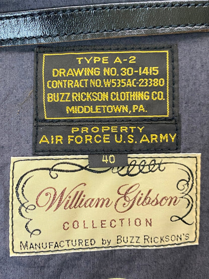 【中古美品】【メンズ】 Buzz Rickson's バズリクソンズ WILLIAM GIBSON COLLECTION TYPE A-2 BLACK BR80596 ウィリアム・ギブソンコレクション レザージャケット 馬革 メンズ アウター 145-251024-em-52-min サイズ：40 カラー：ブラック 万代Net店