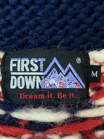 【中古品】【メンズ】 FIRST DOWN ファースト ダウン カウチンセーター ニット ジップ アウター 144-260922-hu-28-min サイズ：M カラー：ネイビー 万代Net店