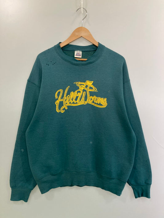 【中古品】【メンズ】 UNKNOWN VINTAGE 80's COWBOY PRINT SWEATSHIRT ヴィンテージ 80年代 カウボーイプリント スウェットシャツ トップス トレーナー 146-260107-kk-68-min サイズ：L カラー：グリーン 万代Net店