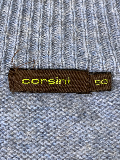 【中古品】【メンズ】 CORSINI コルシーニ 雪柄 カシミア ニット メンズ トップス ハーフジップ セーター 140-260731-em-67-min サイズ：50 カラー：ブルー系 万代Net店