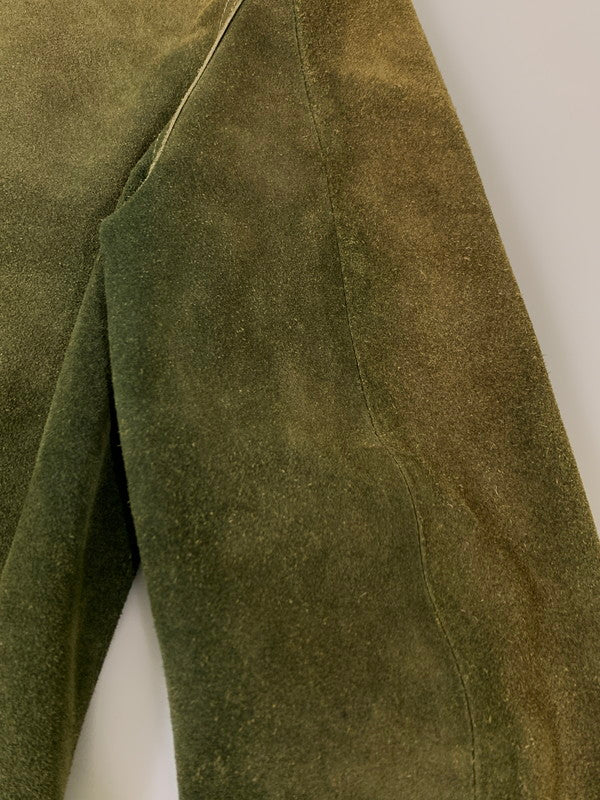 【現状渡し品】【メンズ】 GOO KAY ゴーケイ SUEDE LEATHER L/S SHIRT スエードレザー ロングスリーブシャツ 長袖 トップス 146-251106-kk-48-min サイズ：表記無し 下記参照 カラー：グリーン 万代Net店