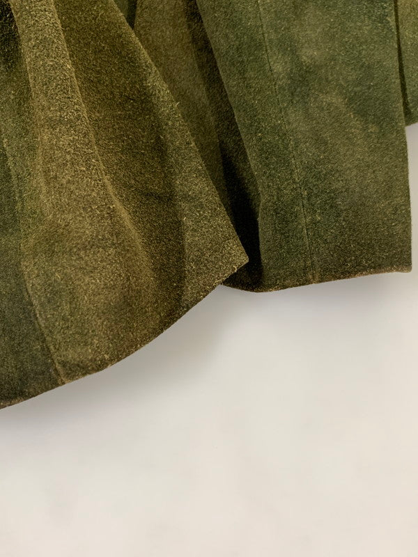 【現状渡し品】【メンズ】 GOO KAY ゴーケイ SUEDE LEATHER L/S SHIRT スエードレザー ロングスリーブシャツ 長袖 トップス 146-251106-kk-48-min サイズ：表記無し 下記参照 カラー：グリーン 万代Net店