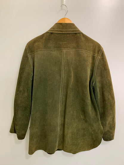 【現状渡し品】【メンズ】 GOO KAY ゴーケイ SUEDE LEATHER L/S SHIRT スエードレザー ロングスリーブシャツ 長袖 トップス 146-251106-kk-48-min サイズ：表記無し 下記参照 カラー：グリーン 万代Net店