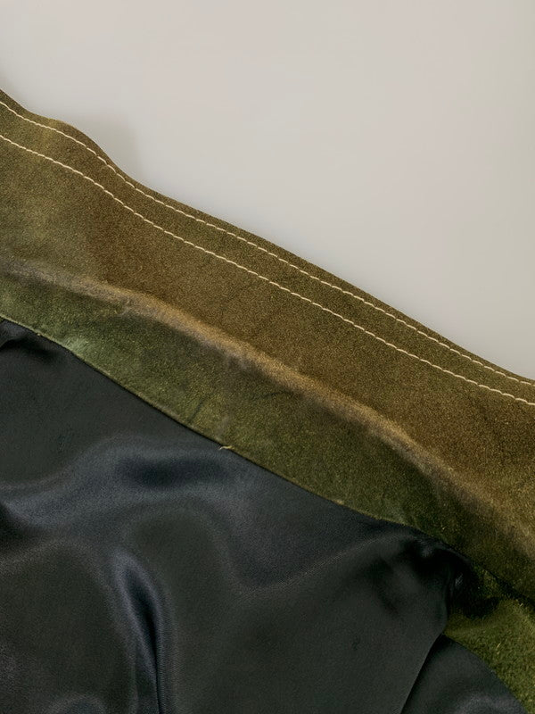 【現状渡し品】【メンズ】 GOO KAY ゴーケイ SUEDE LEATHER L/S SHIRT スエードレザー ロングスリーブシャツ 長袖 トップス 146-251106-kk-48-min サイズ：表記無し 下記参照 カラー：グリーン 万代Net店