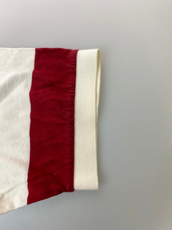 【中古品】【メンズ】 BONAPARTE ボナパルト 刺繍 BORDER POLO SHIRT ボーダー ポロシャツ トップス 146-260626-jt-15-min サイズ：L カラー：レッド/グレー/ホワイト 万代Net店