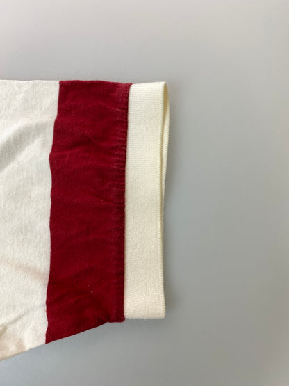 【中古品】【メンズ】 BONAPARTE ボナパルト 刺繍 BORDER POLO SHIRT ボーダー ポロシャツ トップス 146-260626-jt-15-min サイズ：L カラー：レッド/グレー/ホワイト 万代Net店
