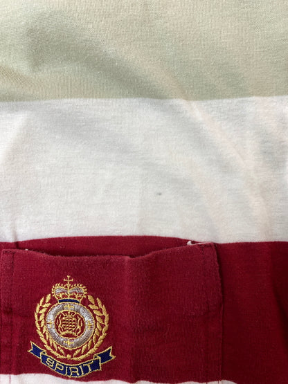 【中古品】【メンズ】 BONAPARTE ボナパルト 刺繍 BORDER POLO SHIRT ボーダー ポロシャツ トップス 146-260626-jt-15-min サイズ：L カラー：レッド/グレー/ホワイト 万代Net店