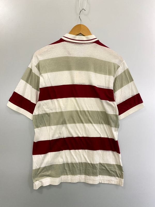 【中古品】【メンズ】 BONAPARTE ボナパルト 刺繍 BORDER POLO SHIRT ボーダー ポロシャツ トップス 146-260626-jt-15-min サイズ：L カラー：レッド/グレー/ホワイト 万代Net店