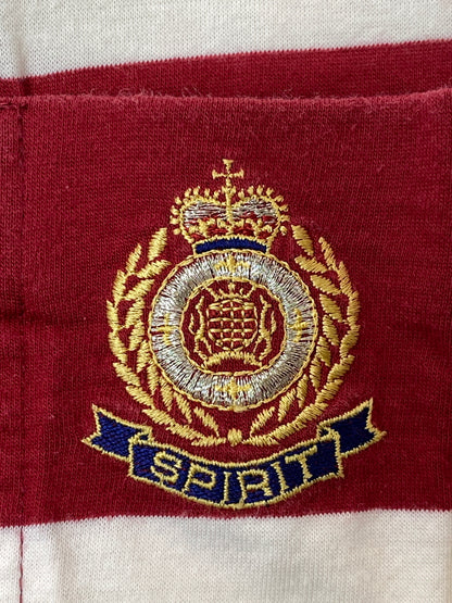 【中古品】【メンズ】 BONAPARTE ボナパルト 刺繍 BORDER POLO SHIRT ボーダー ポロシャツ トップス 146-260626-jt-15-min サイズ：L カラー：レッド/グレー/ホワイト 万代Net店