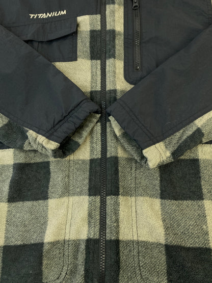 【中古品】【メンズ】 COLUMBIA コロンビア TITANIUM FLEECE JACKET チタニウム フリース ジャケット アウター 144-260922-hu-20-min サイズ：タグ破損のため不明 カラー：ブラック/グレー/ベージュ（チェック） 万代Net店