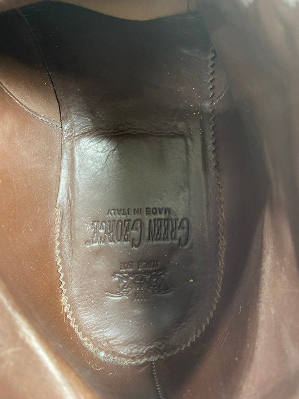 【中古品】【メンズ】 GREEN GEORGE グリーンジョージ ガラス レザー 4088 シューズ 靴 164-251106-jt-09-min サイズ：8 カラー：ダークブラウン 万代Net店