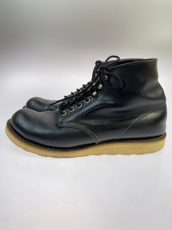 【中古品】【メンズ】 RED WING レッドウィング 刺繍羽 6-INCH CLASSIC ROUND 8165 6インチ クラシック ラウンド ブーツ 靴 164-251106-jt-05-min カラー：ブラック 万代Net店