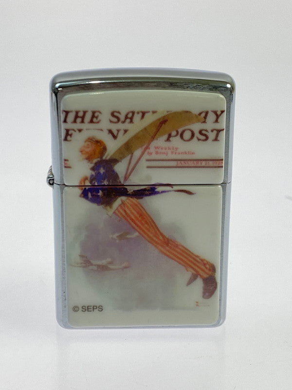 【中古品】【メンズ】 ZIPPO ジッポ NORMAN ROCKWELL SATURDAY EVENING POST 2002 ノーマン・ロックウェル サタデイ イブニングポスト 2002年製 オイルライター 喫煙具 インサイドユニット2002年製 206-251027-kk-09-min カラー：シルバー 万代Net店