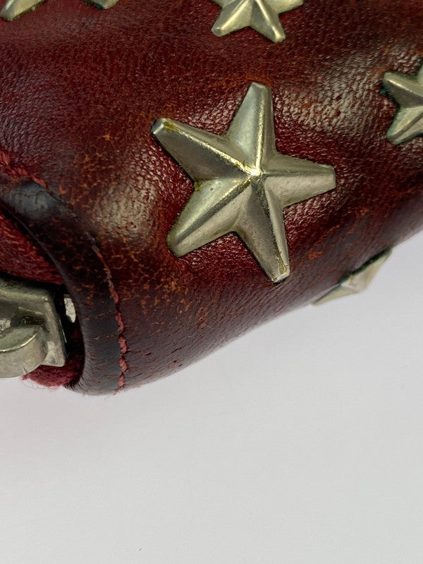 【現状渡し品】【レディース】 JIMMY CHOO ジミーチュウ 142FILIPA.CST スタッズ ラウンドファスナー長財布 ロングウォレット 181-251108-AS-25-min カラー：レッド 万代Net店