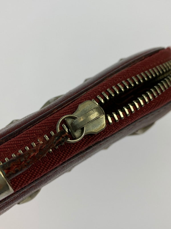 【現状渡し品】【レディース】 JIMMY CHOO ジミーチュウ 142FILIPA.CST スタッズ ラウンドファスナー長財布 ロングウォレット 181-251108-AS-25-min カラー：レッド 万代Net店