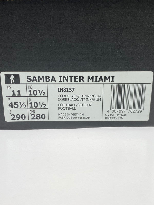 【未使用品】【メンズ】 adidas アディダス × Inter Miami CF インテル・マイアミCF 別注 コラボ SAMBA INTER MIAMI IH8157 サンバ インテル マイアミ スニーカー 靴 161-251027-kk-22-min カラー：CORE BLACK/LIGHT PINK/GUM 万代Net店