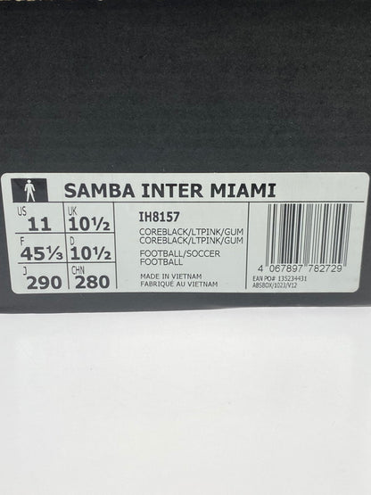 【未使用品】【メンズ】 adidas アディダス × Inter Miami CF インテル・マイアミCF 別注 コラボ SAMBA INTER MIAMI IH8157 サンバ インテル マイアミ スニーカー 靴 161-251027-kk-22-min カラー：CORE BLACK/LIGHT PINK/GUM 万代Net店
