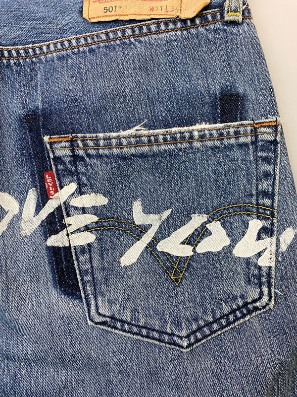 【現状渡し品】【メンズ】 GARBAGE ガーベッジ LEVI'S CUSTOM DENIM PANT リーバイス カスタム デニム パンツ メンズ ボトムス ジーンズ ジーパン 153-251109-em-38-min サイズ：W31×L34 カラー：インディゴブルー 万代Net店