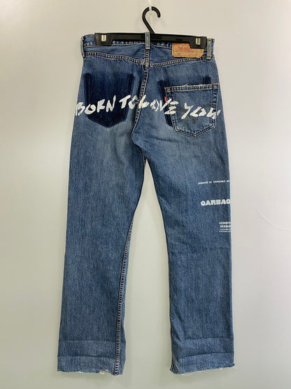 【現状渡し品】【メンズ】 GARBAGE ガーベッジ LEVI'S CUSTOM DENIM PANT リーバイス カスタム デニム パンツ メンズ ボトムス ジーンズ ジーパン 153-251109-em-38-min サイズ：W31×L34 カラー：インディゴブルー 万代Net店