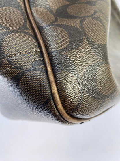 【中古品】【メンズ/レディース】 COACH コーチ シグネチャー ヘリテージ トートバッグ 70336 バッグ カバン 180-251106-jt-17-min カラー：ブラウン 万代Net店