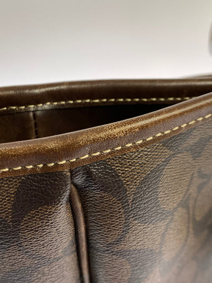 【中古品】【メンズ/レディース】 COACH コーチ シグネチャー ヘリテージ トートバッグ 70336 バッグ カバン 180-251106-jt-17-min カラー：ブラウン 万代Net店