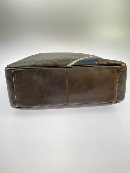 【中古品】【メンズ/レディース】 COACH コーチ シグネチャー ヘリテージ トートバッグ 70336 バッグ カバン 180-251106-jt-17-min カラー：ブラウン 万代Net店