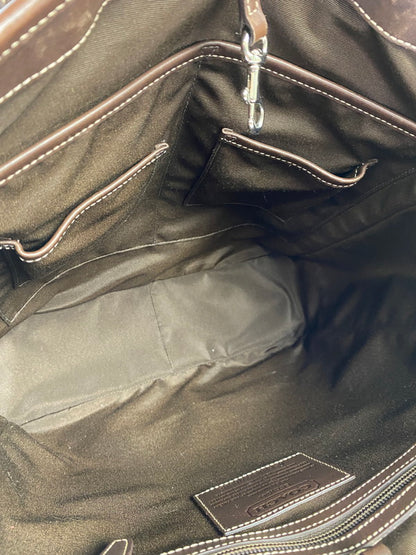 【中古品】【メンズ/レディース】 COACH コーチ シグネチャー ヘリテージ トートバッグ 70336 バッグ カバン 180-251106-jt-17-min カラー：ブラウン 万代Net店