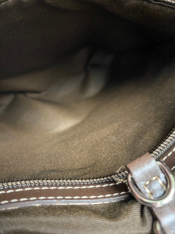 【中古品】【メンズ/レディース】 COACH コーチ シグネチャー ヘリテージ トートバッグ 70336 バッグ カバン 180-251106-jt-17-min カラー：ブラウン 万代Net店