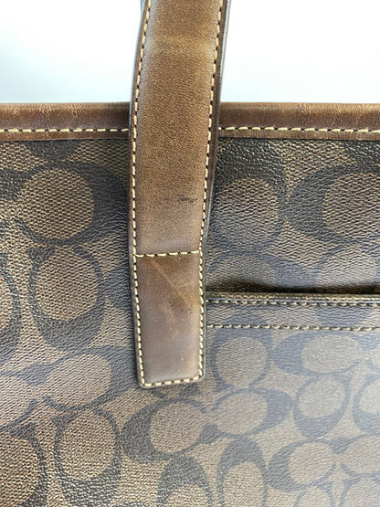 【中古品】【メンズ/レディース】 COACH コーチ シグネチャー ヘリテージ トートバッグ 70336 バッグ カバン 180-251106-jt-17-min カラー：ブラウン 万代Net店